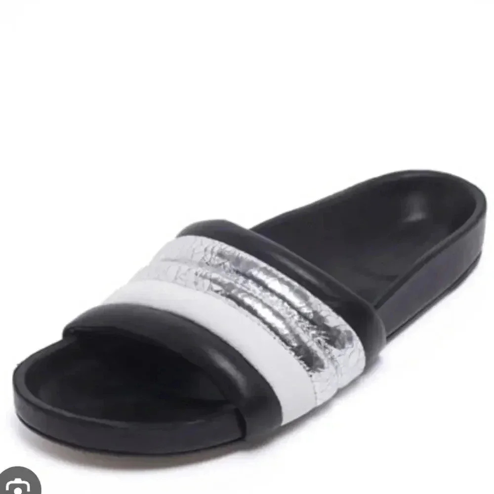ISABEL MARANTMetallic Leather Pool Slide 41